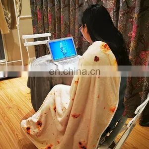 7 Foot Diameter 84 Inches 300 GSM Fabric Plush Giant Tortilla Novelty Adult Burrito Style Blanket thumbnail-6