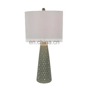 Light Gray Custom Ceramic Base Cheap Hotel Table Decoration Light Bedside Ceramic Lamps for Office Home Decor thumbnail-6