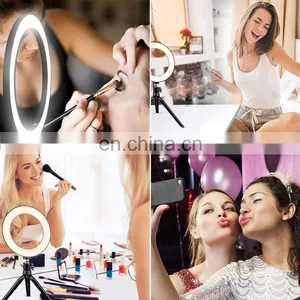 10 Inch 26 cm Dimmable LED Desktop Live Broadcast Makeup Photographic Selfie Led Ring Light thumbnail-7
