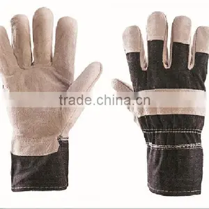 Full Palm Cow Split Industrial Safety Working Leather Glove Manufacturing in China, Good Quality thumbnail-1