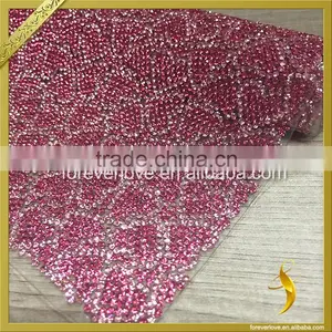 Pink Strass Hotfix Crystal Mesh Heart Shaped Rhinestone Applique for Shoes FRM-238 thumbnail-2