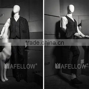 Fiberglass Glossy White Male Egg Head Movable Mannequins thumbnail-4