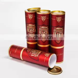 Luxury Wine Bottle Packaging Customized Cylinder Paper Tube Canister Recyclable Round Cardboard Tube thumbnail-1