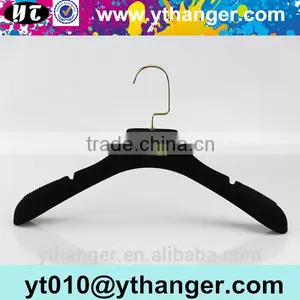YY0461 Luxury Metal Plated Logo Velvet Clothes Hanger Men Coat Hanger for Shops thumbnail-3