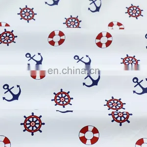 Navy Cartoon Sailing Fabric Kindergarten Baby Wrapped in Sleeping Bag Child Quilt Cover Sheet Cotton Fabric thumbnail-5