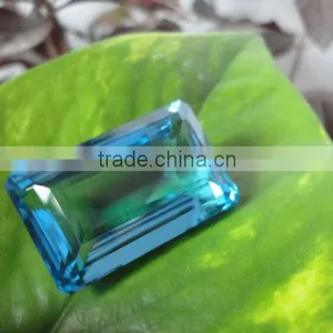 Natural Swiss Blue Topaz Emerald Cut Gems Calibrated Cabochon thumbnail-1