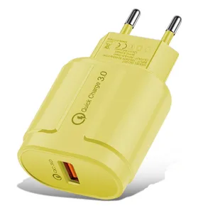 QC 3.0 Quick Charge USB Charger 1USB Port 5V 2.1A Fast Charger EU US Plug Color Wall Charger Adapter For IPhone for Xiaomi thumbnail-1