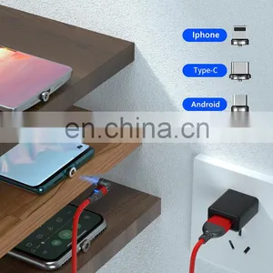 Wholesale 540 Rotation 3in1 3A Fast Charge Data Transfer Magnetic Charging Data USB Cable for Iphone thumbnail-5