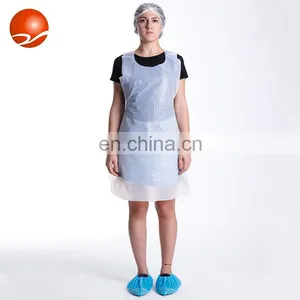 White /Blue/Pink Kitchen Apron Polyethylene Disposable CPE PE Plastic Long Without Sleeve Apron for Men Women Adult thumbnail-1