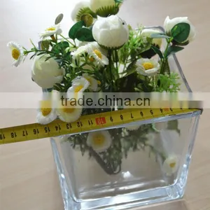 Big Clear Glass Cube Vase Factory Price thumbnail-1