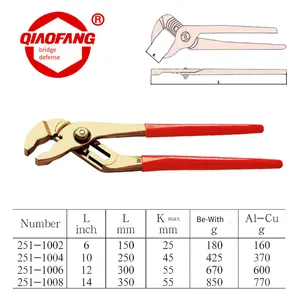 Explosion-proof Water Pump Pliers, Made of Beryllium Bronze and Aluminum Bronze, Qiaofang Brand, Available in 6