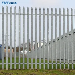 6ft Tall 8ft Wide Galvanized Flat Top Steel Fence Modern Spear Top Zinc Steel Metal Picket Fence thumbnail-4