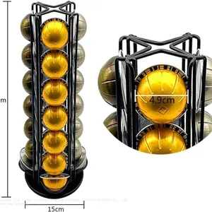 Coffee Capsule Stand is Suitable for Nespresso Vertuoline, Coffee Capsule Stand Rotating Pod Holder Can Accommodate 28 Nespresso Vertuo Pod, Black thumbnail-4