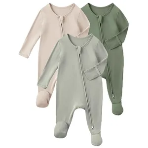 Bamboo Fiber One-piece Suit, Class a Crawling Suit for Newborn Babies, Farting Suit, Long-sleeved Toe Cover, Baby Pajamas, Home Wear thumbnail-2