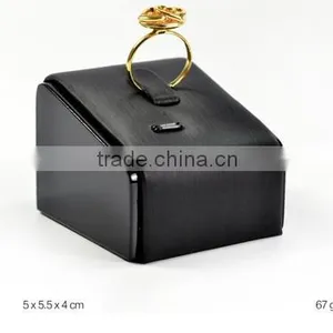 AN96 ANPHY Single Noble Wood Pu-wire Drawing Base Ring Jewelry Holder Display Stand 5*5.5*4cm 67g thumbnail-1