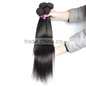 Cheap Raw Peru Human Hair Extension, Remy Straight Human Hair Weaving, Strong Double Drawn Weft thumbnail-1