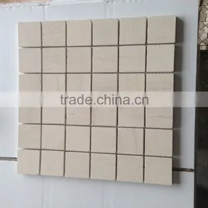 Brick Pattern Moca Cream Marble Mosaic Tile thumbnail-2