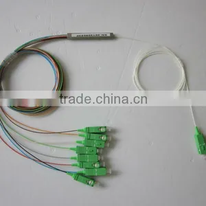 1*8 1260-1650nm Steel Mini Module Type,0.9mm Cable Dia. 1.5m Length,with SC/APC Connector FTTH PLC Splitter thumbnail-1