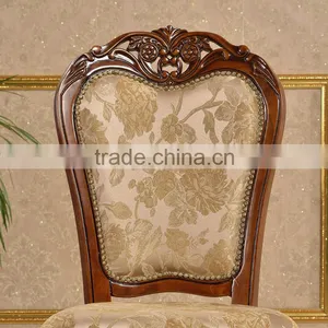 Home Commonly Used Table Chairs Set Wood Frame Fabric Side Chairs thumbnail-3