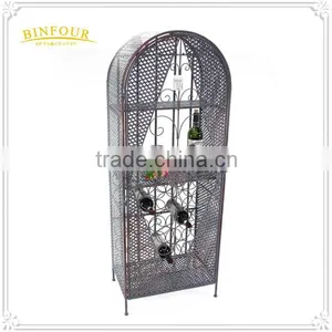 Wholesale Custom Free Standing Metal Antique Metal Cast Iron Wine Racks thumbnail-1