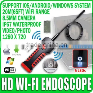 Borescope Endoscope 8.5mm Camera 6 LED 1m Tube WIFI HD Inspection Camera thumbnail-1
