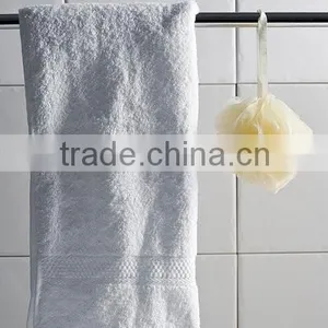 Plain White 100% Cotton Towel With Satin Boder thumbnail-1