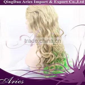 Best Quality Highlight Color Heat Resistant Fiber / Synthetic Lace Front Wig thumbnail-2