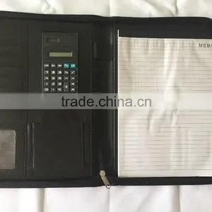 Custom Embossed Leather Padfolio With Calculator thumbnail-1