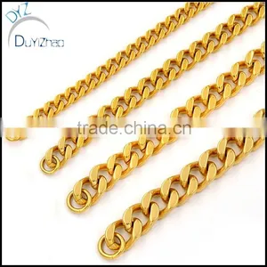 Stainless Steel Heavy Link Curb Cuban Chain Men Necklace thumbnail-3