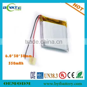 IEC UN38.3 MSDS Certificated 603030 15C 3.7V 500mAh Polymer Battery thumbnail-4