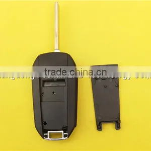 Peugeot Car Key 3 Button Flip Remote Replacement Key Shell With Groove Blade thumbnail-2