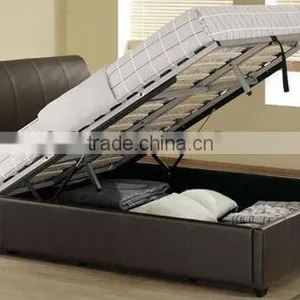 Leather Upholstered Bed W/pneumatic Slats-Queen thumbnail-1
