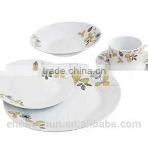 20pcs Coupe Porcelain Dinnerware Set, 4 Persons Tableware With Decal thumbnail-1