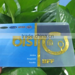 Hot Selling Golden Hot Stamping Transparent Clear Plastic Gift Card thumbnail-1