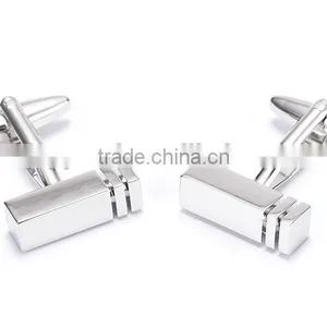 Black Lined Silver Cube Cufflinks thumbnail-1