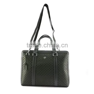 Hot Selling Stylish Black Genuine Leather Stylish Woven Briefcase for Men thumbnail-6