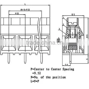 UTL Products China Suppliers Of Electric PCB Screw Terminal Block Pin 0.2-6mm2/0.2-4mm2 thumbnail-4