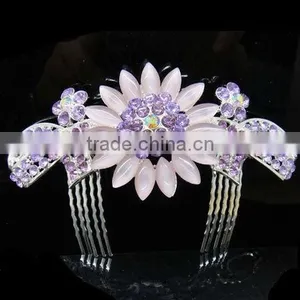 Flower Rhinestone Hair Combs thumbnail-1