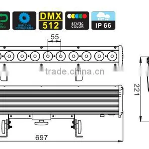Remote Control 8*Tri-3W RGB Battery Wireless Bar Light DJ Light thumbnail-5