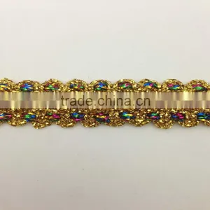 Fashion Glitter Metallic Thread Multicolor Golden Lace Trims thumbnail-2