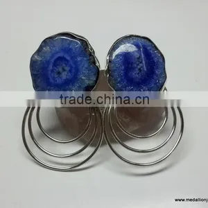 Solar Quartz 925 Sterling Silver Earrings, Fashionable Bezel Earrings, Designer 925 Silver Earrings thumbnail-1