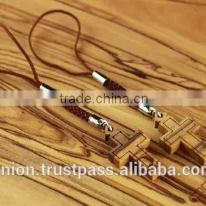 Olive Wood Cross Key Chain thumbnail-5