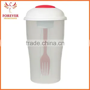 Wholesale Cheap Functional Salad Shaker Cups With Fork Bottle thumbnail-4