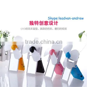 Lovely Unique Foldable USB and Battery Use Mini Mirror Fan For Women thumbnail-2