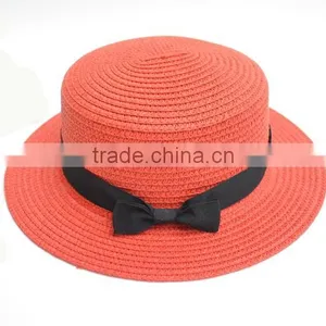 Wholesale Custom Straw Boater Hat thumbnail-5