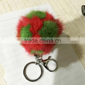 Customize Fur Ball Keychain For Promotion Gift / Mink Fur Pompoms thumbnail-1