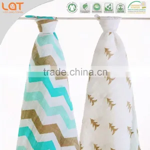 LAT Muslin Swaddle Blanket Fabric Organic Swaddle Muslin Swaddle Blanket thumbnail-3