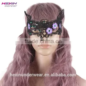 Red Flower Bat Shape Lace Party Mask Masquerade Masks NO MOQ thumbnail-2