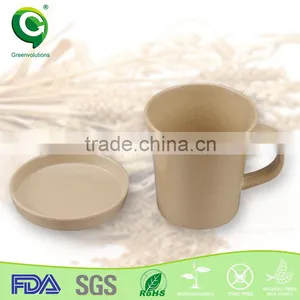 Eco Firendly Rice Husk Organic Customized Coffee Travel Cup With Lid Kid Cup / Mug thumbnail-3