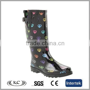 Heart Printed Women Wellies With Buckles,women Gumboots thumbnail-1